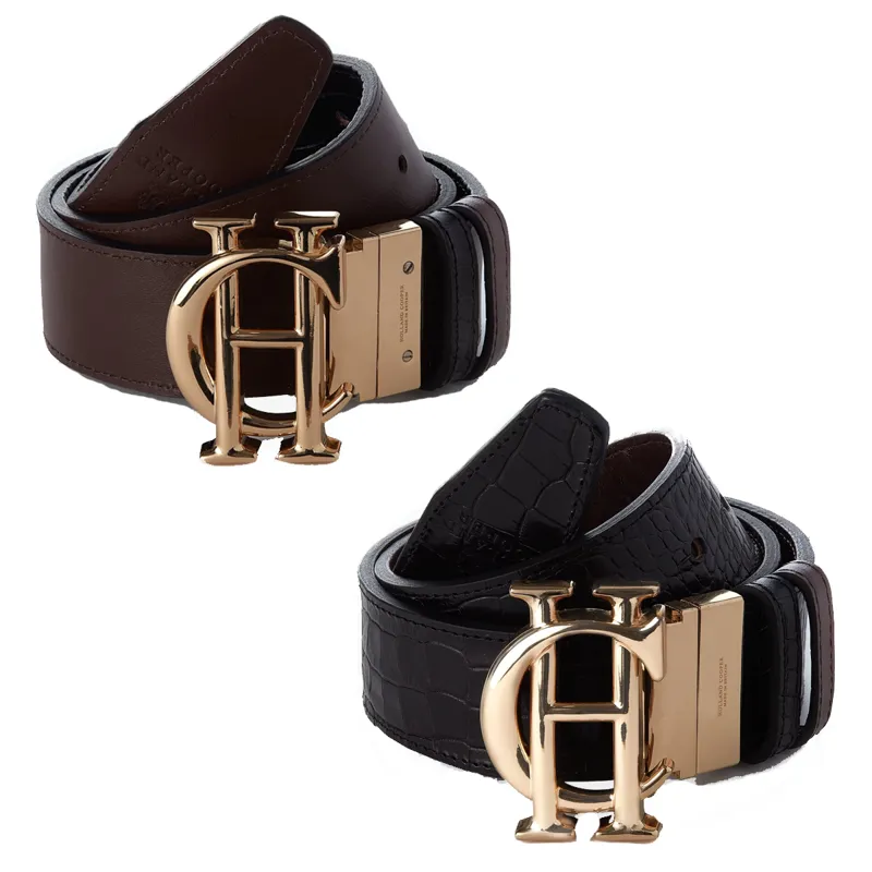 Holland Cooper HC Classic Reversible Belt - Chocolate Black Croc